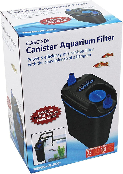 Penn-Plax Cascade Canister Hang-On Aquarium Filter for Freshwater and Saltwater Tanks - 108 GPH