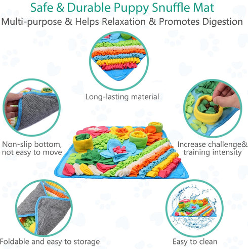 15.4 15.4'' ORIA Snuffle Mat for Dogs, x Slow Feeder Mat for Mental Stimulation, Foraging Training & Anxiety Relief