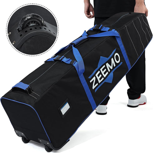 ZEEMO Golf Travel Bag for Men, Mid-open Covers with Protective Panel for Golf Clubs, Soft-Sided, Waterproof & Wheels