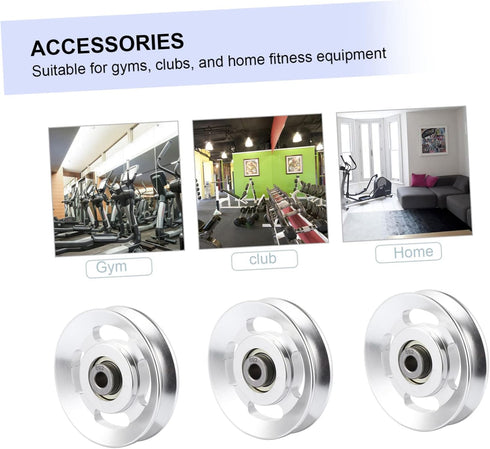 YARNOW 4pcs Aluminum Alloy Pulley Exercise Wheel, Cable Pulley Attachments for Home Gym Replacement Parts