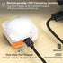 FLY2SKY 2 Pcs White Portable Camping Light, Rechargeable LED Tent Lights, Survival Gear for Hiking, Fishing