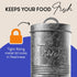 Amici Pet Retro Treats Galvanized Relief Lettering Metal Storage Canister, Food Safe, 72 Ounces