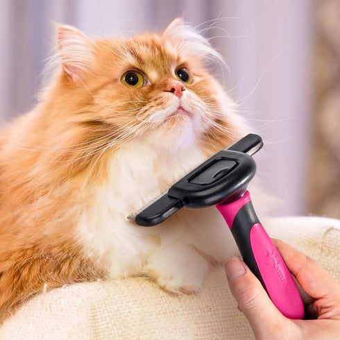 MIU COLOR Long Hair Pet Grooming Brush - Deshedding Tool for Medium and Large Dogs & Cats, Pink