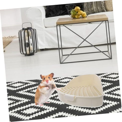 Chinchillas, Rabbit Bedding Litter Box, Triangle Potty Trainer Corner Litter Bedding Box for Small Guinea Pigs, Ferret