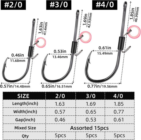 Genrico 10pcs Hook(Size4-0) Live Shrimp Hooks, Fishing Hooks, Live Shrimp Holder, High Strength Corrosion Resistant