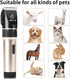 Trimmer, Dog Clippers for Grooming, Low Noise Dog Grooming Clippers, Cordless Dog Hair Rechargeable Dog Shavers