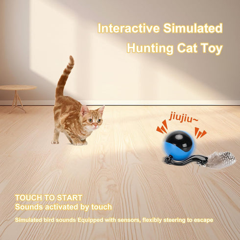 GoldSuccess Cat Toy Mat with Moving Toy Under,Remote Control Hide and Seek Rechargeable,Interactive Cat toys Play Mat