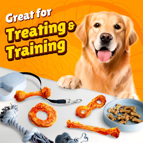 Gootoe Turkey Tendon Dog Treats, 100% USA-Sourced Natural Snack, Premium Training Chews for Small Dogs, 6 Unit/Pack