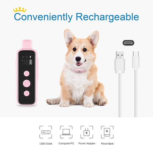 Bousnic Dog Shock Collar for 2 Dogs (8-120lbs), Waterproof Rechargeable Electric Training Collar with Remote, Beep