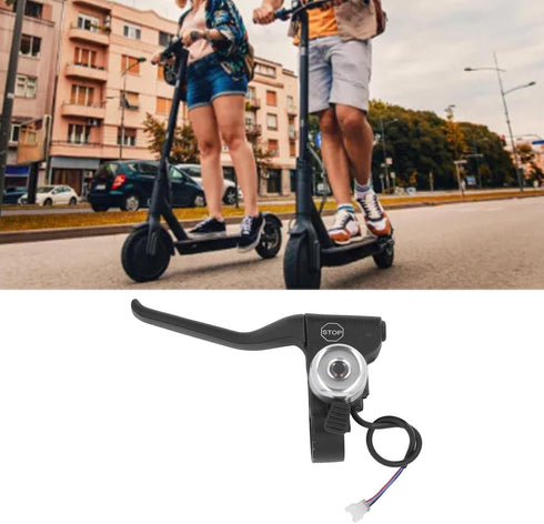 Left Brake Lever, Nylon and Metal Replacement Handle with Bell for GOTRAX Electric Scooter