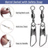 JSHANMEI Fishing Snap Swivels Rolling Barrel Swivels with Safety Snaps, Black Nickel Coated, High Strength Copper