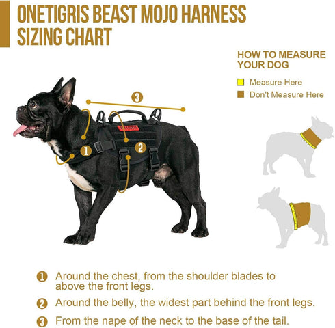 OneTigris Tactical Dog Harness - Military Vest with Handle for Small Dogs, Outdoor Training Walking