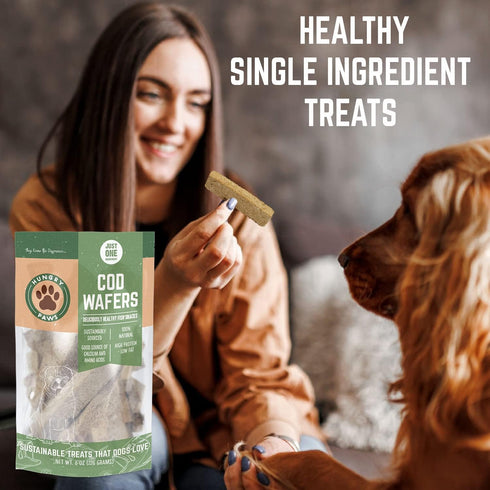 Cod Fish Wafer Dog Training Treats, Single Ingredient Omega-3 Rich Snack for Healthy Active Lifestyle