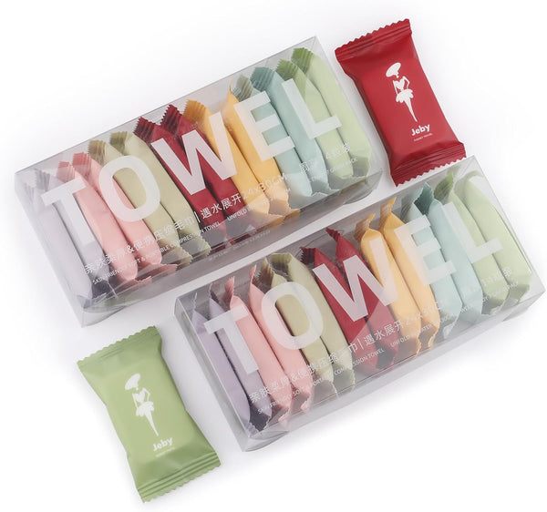 ARPOVIST 28Pcs Compressed Towels,Portable Compressed Towel Tablets,Reusable Thicker Face Towels,Super Absorbent Wash Cloths,Camping