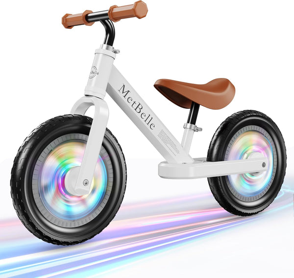 MetBelle Toddler Balance Bike 1-3 Year Old,12" No Pedal Kids Indoor Outdoor