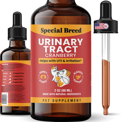 Cranberry UTI Supplement for Cats and Dogs - Urinary Tract Infection Treatment, Kidney and Bladder Support, 2 oz