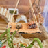 Oooct Chinchilla Hermit Crab Climbing Toy, Natural Wooden Reptile Swing Toy, Pet Cage Tank Aquarium Accessories