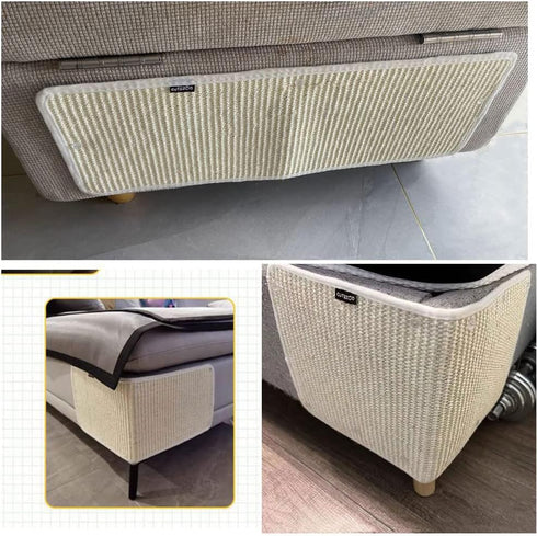 Cat Scratching Pad Natural Sisal, Anti-Slip Furniture Protector Mat for Couch Corner, Cat Repellent Scratching