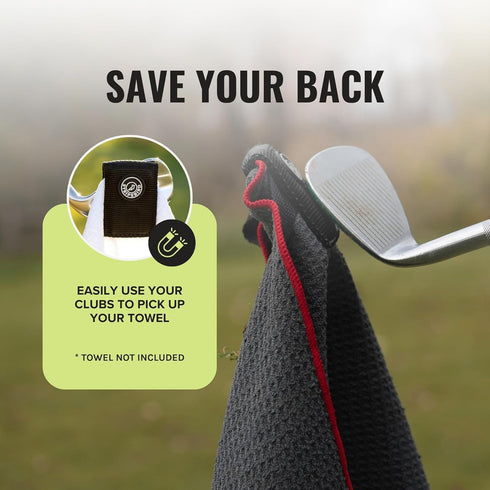Stripebird Magnetic Clip for Any Towel (Black) - Highest Strength Magnet for Golf Towel - Removable - Golf Towels