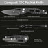 HX OUTDOORS Premium D2 Steel Folding Pocket Knife with Lock, Non-Slip G10 Handle and Pocket Clip (Black)