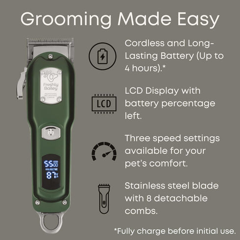 Trimmer Freshly Bailey Cat Clippers for Matted Hair - Matted Cat Fur Remover - Low Noise Grooming & Shaver | Pet
