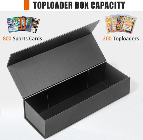 Trading Card Storage Box, Holds 900+ Sport Cards or 200 Top Loaders, Fits Football, Basketball, Hockey, Gaming Cards