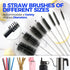 Holikme 10 Pack Bottle Brush Cleaner Set, 15" Long Handle, Flexible Water Bottle Brush, 8 Straw Cleaner Brush, White