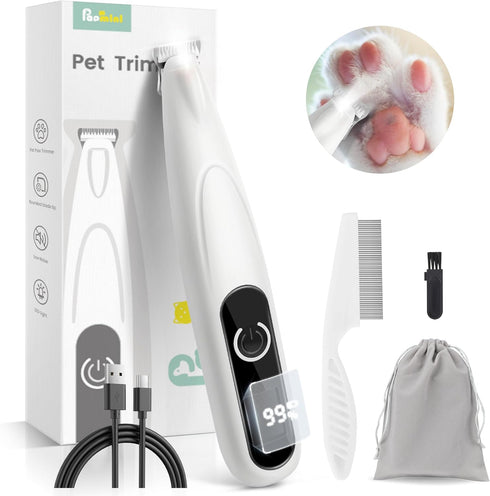 PAPMINI Dog Grooming Kit with LED Display, 35dB Ultra-Low Noise Dog Paw