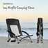 NEWBULIG Low Beach Chair Folding Camping Chair for Adults, Low Profile Lawn Chair with Cup Holders & Carry Bag, Extra