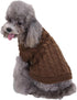 Small Knitted Dog Sweaters, Warm Winter Clothes for Pet Cat Kitten Puppy Sweater (X-Small, Brown)
