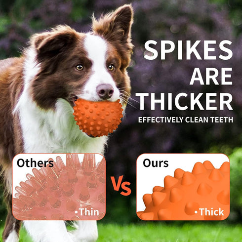 Apasiri Squeaky Dog Balls for Aggressive Chewers, 2 Pack Dog Toys for Large Breed