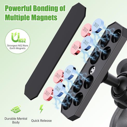 10L0L N52 360 Magnetic Golf Cart Phone Holder - Upgraded Aluminum Alloy Mount with Neodymium Magnets - Universal Cell