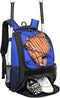 Youth Baseball Backpack Bag with Shoes Compartment, Bat Holder & Fence Hook for Softball & T-Ball Gear