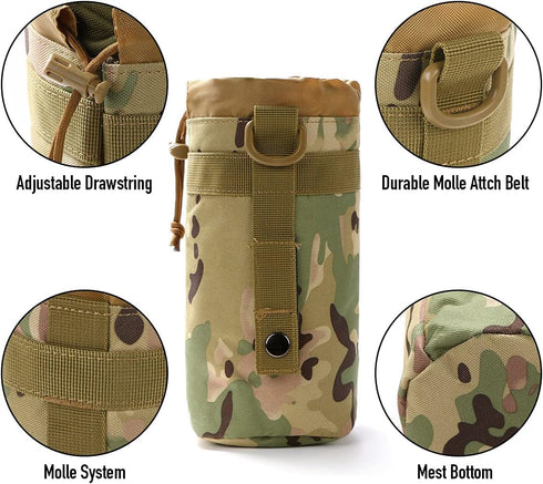 Gogoku 3 Pack Pack Molle Pouch Combo Water Bottle Pouch Holder Tactical Molle Pouches Compact Utility Waist Bag