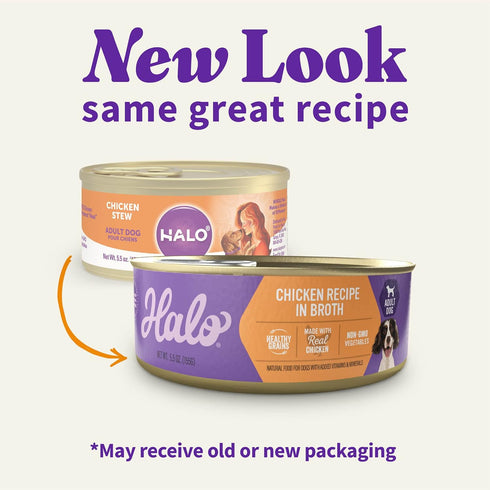 Halo Adult Dog Chicken Stew, 5.5 oz. Can (Pack of 12)