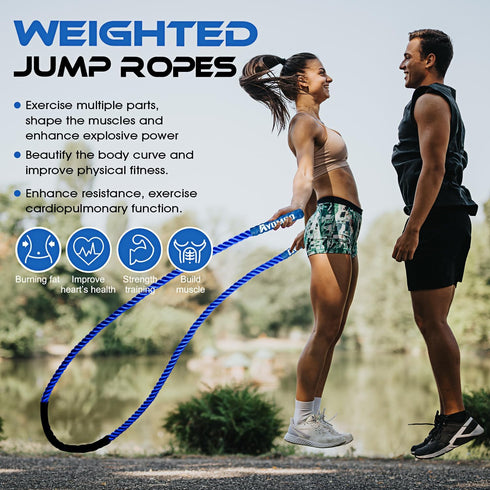 Weighted Jump Rope for Men and Women, Heavy Jump Ropes for Fitness Training to Improve Muscle Strength
