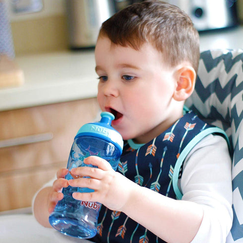 Nuby Printed Kids Pop Up Sipper Water Bottle, 12 Oz., Colors May Vary