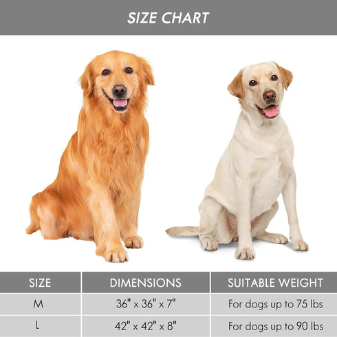 ClevaHome Orthopedic Dog Bed for Large Dogs - Dual Layer Water Repellent Round Pet Bed with Washable Cover, Olive Branch