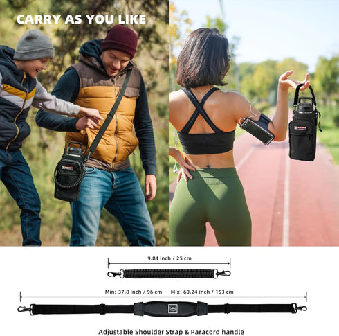 26/32/36/40/46/64oz 2 NATURE PIONEOR Water Bottle Holder with Adjustable Strap - Insulated Water Bottle Sling Carrier