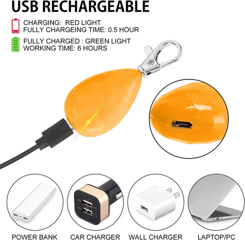 2-Pack Rechargeable Dog Light, Waterproof LED Dog Collar Light, Clip On for Night Safety