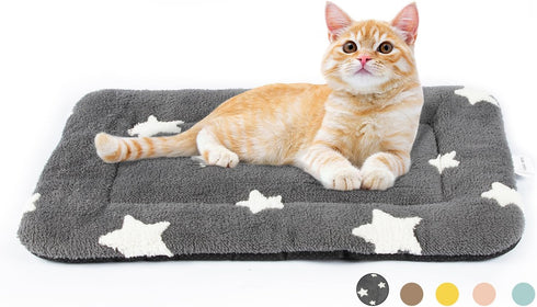 Mora Pets Cat Bed for Indoor Cats, Washable Dog Crate Pad for Small Dogs, Soft Flat Puppy Mattress, Grey, 22 x 13