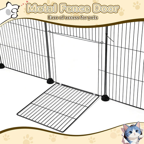 21 PETKNOWS Panels Small Animal Playpen, Guinea Pig Cages with Doors and Waterproof Mat Pet Playpen for Rabbits Guinea