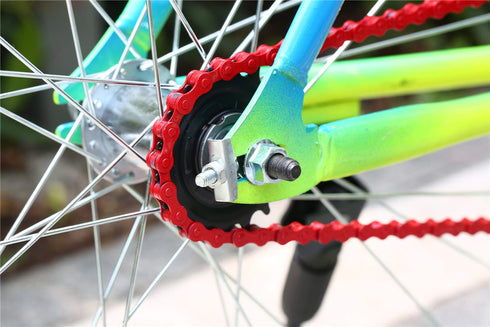ZONKIE Single-Speed Bicycle Chain, 1/2 x 1/8 Inch 116 Links (Red)