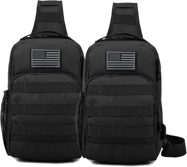Valinov Tactical Shoulder Bag - Molle Military Sling Daypack Backpack with USB Charging Port