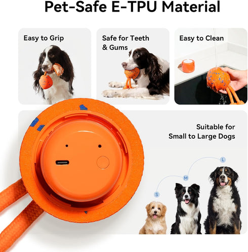Cheerble Smart Interactive Dog Toy, Wicked Ball Rolly, Automatic Moving, Bouncing, Rotating, E-TPU Material, with Rope