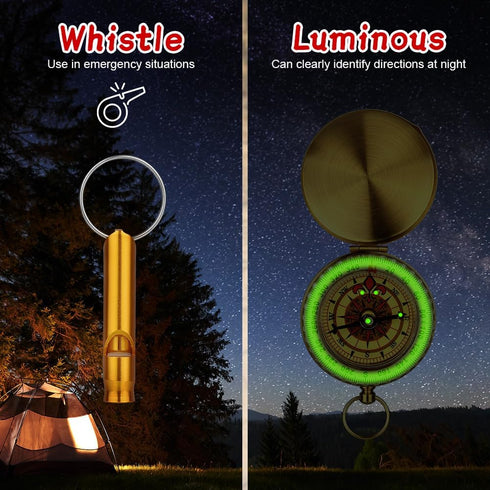 flintronic Navigation Compass, Hiking Compass with Luminous Function, Waterproof Pocket Compass for Expedition Map