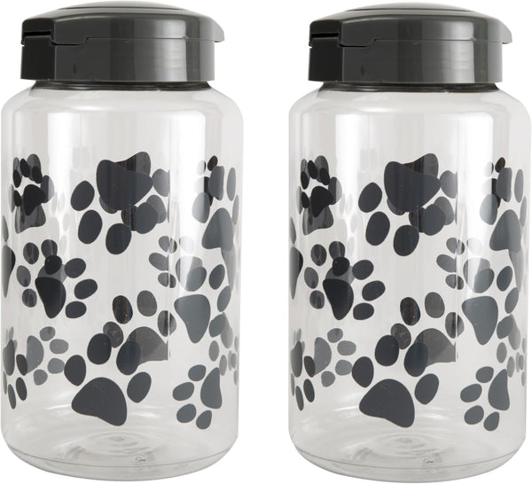 Lixit Dog Treat Plastic Jar - Airtight Food and Treat Storage Jars
