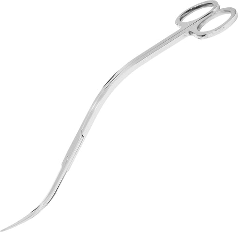 Mandala Crafts Stainless Steel Curved Aquarium Scissors for Aquatic Plants - Extra Long Silver Wave Scissors