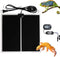 MQ Reptile Terrarium Heat Pad with LCD Digital Aquarium Thermometer, 5.5 x 6in Power Adjustment Heater Mat