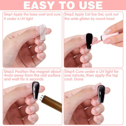 CANIPHA 3 1 1pcs 5pcs In Cat Eye Nail Magnet Multifunctional Cat Eye Gel Polish Nail Tool with Extra Square Magnet